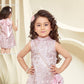 Pink Girls’ Zip-Front Shirt Dress with Crochet Pockets & Fringe