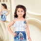 Rust Girls’ Corduroy A-Line Dress with Embellished Pockets & Appliqué