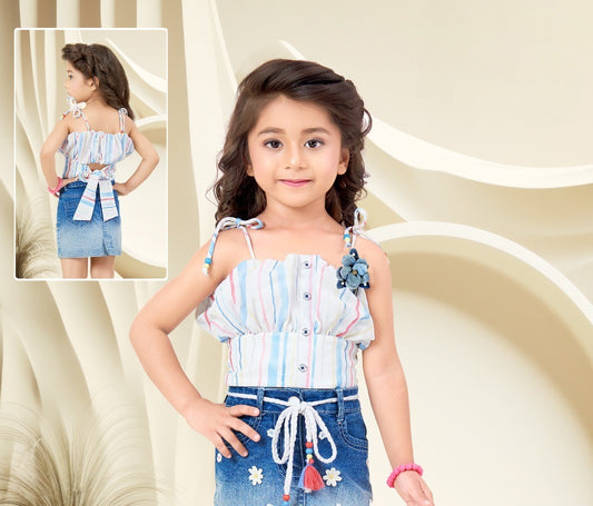 Rust Girls’ Corduroy A-Line Dress with Embellished Pockets & Appliqué