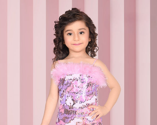 Pink & Purple Sparkle Princess Party Dress
