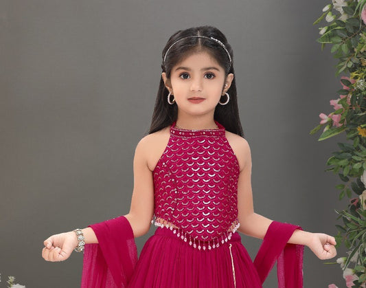 Magenta Princess Celebration Halter Gown