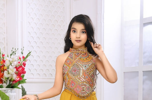 Mustard Yellow Princess Glam Palazzo Set