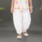 White & Multicolor Princess Floral Dhoti Set