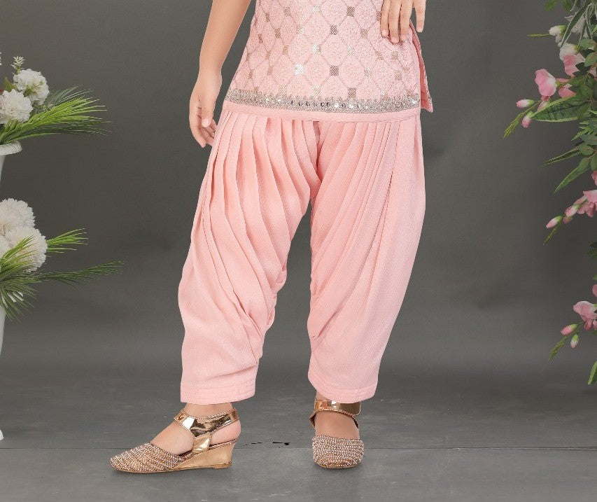 Peach Princess Glam Dhoti Set