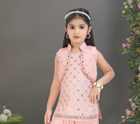 Peach Princess Glam Dhoti Set