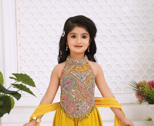 Yellow Princess Glam Palazzo Set