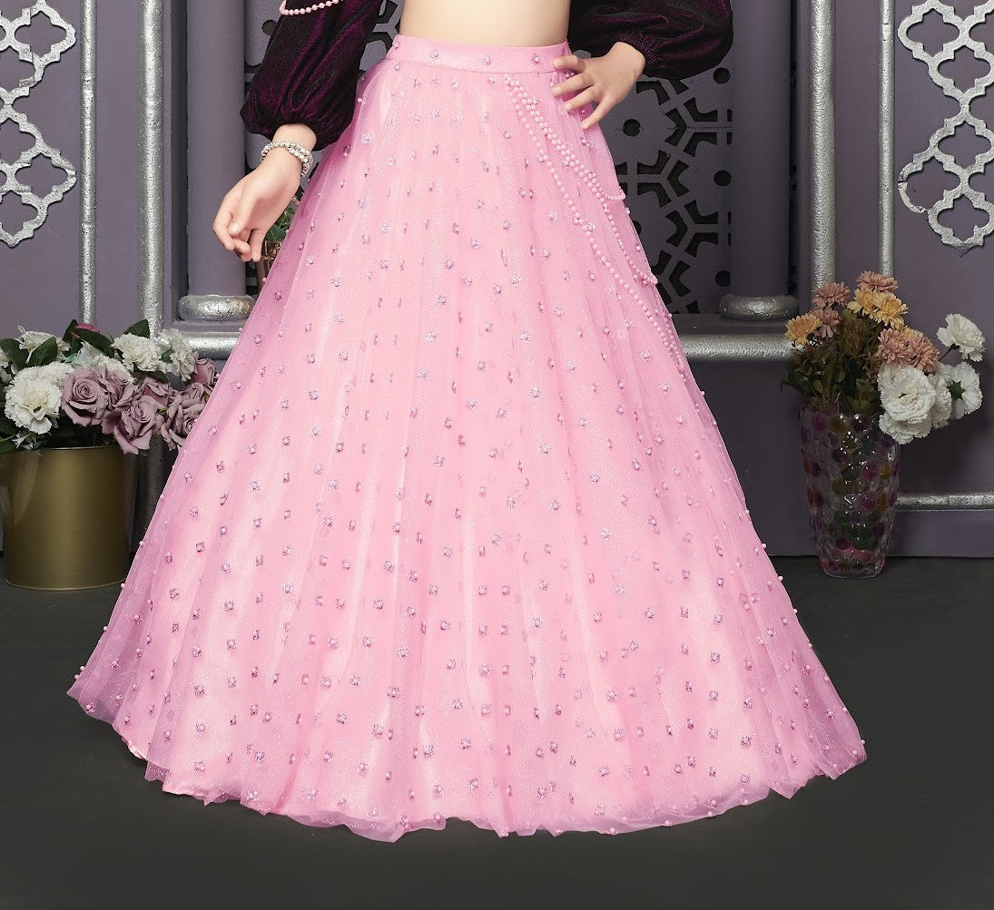 Midnight Plum & Pink Pearl Lehenga Set