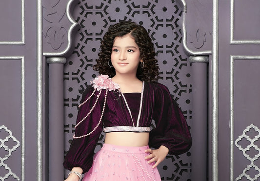Midnight Plum & Pink Pearl Lehenga Set