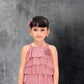 Pink Glam Ruffle Layered Party Dress for Girls