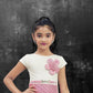 Pink & White Princess Flower Applique Party Dress