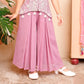 Mauve Princess Embroidered Palazzo Set for Girls