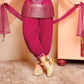 Magenta Princess Embroidered Dhoti Set for Girls