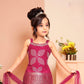 Magenta Princess Embroidered Dhoti Set for Girls