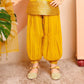 Yellow Princess Embroidered Dhoti Set for Girls