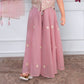 Dusty Pink Princess Embroidered Palazzo Set for Girls