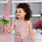 Dusty Pink Princess Embroidered Palazzo Set for Girls