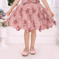 Dusty Rose Princess 3D Flower Party Dress