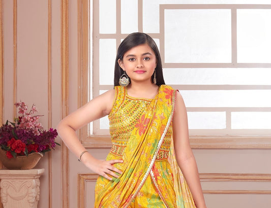 Sunshine Mirror Sharara Set For Girls