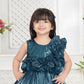 Teal Princess Sequin Flower Bubble Party Dress