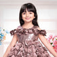 Dusty Rose Princess 3D Rosette Party Dress