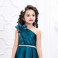 Teal Glam One Shoulder Party Gown