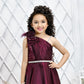 Wine Glam One Shoulder Party Gown