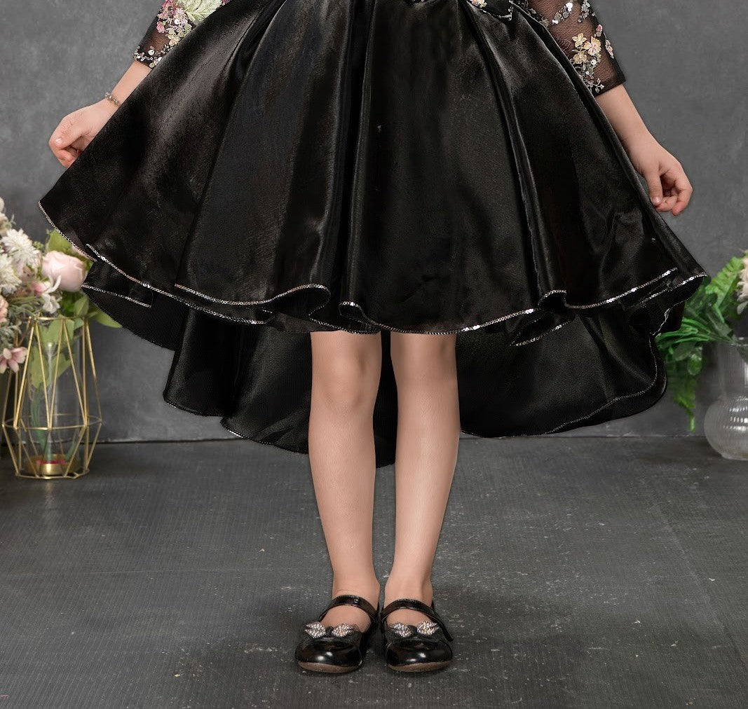 Black Blossom Sparkle Princess Dress