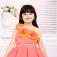 Peach Princess Floral Celebration Dress