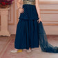 Navy Blue Glam Georgette Princess Gown