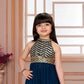Navy Blue Glam Georgette Princess Gown