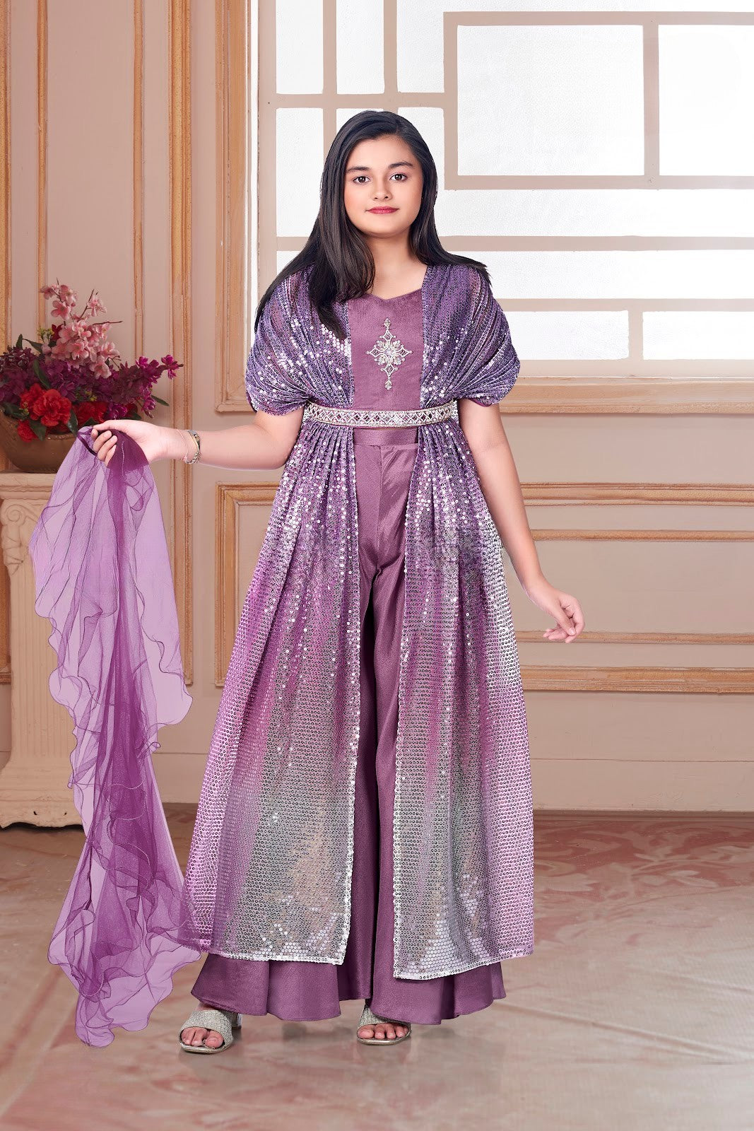 Lavender Stardust Layered Pallazo Set