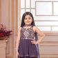 Lavender Mirrorwork Peplum Set with Dhoti Pants