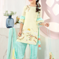 Lemon & Blue Girls' Embroidered Kurta Patiala Set