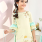 Lemon & Blue Girls' Embroidered Kurta Patiala Set